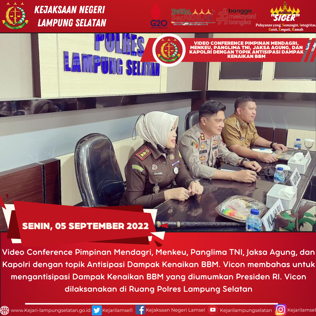Video Conference Pimpinan Mendagri, Menkeu, Panglima TNI, Jaksa Agung, dan Kapolri dengan topik Anti